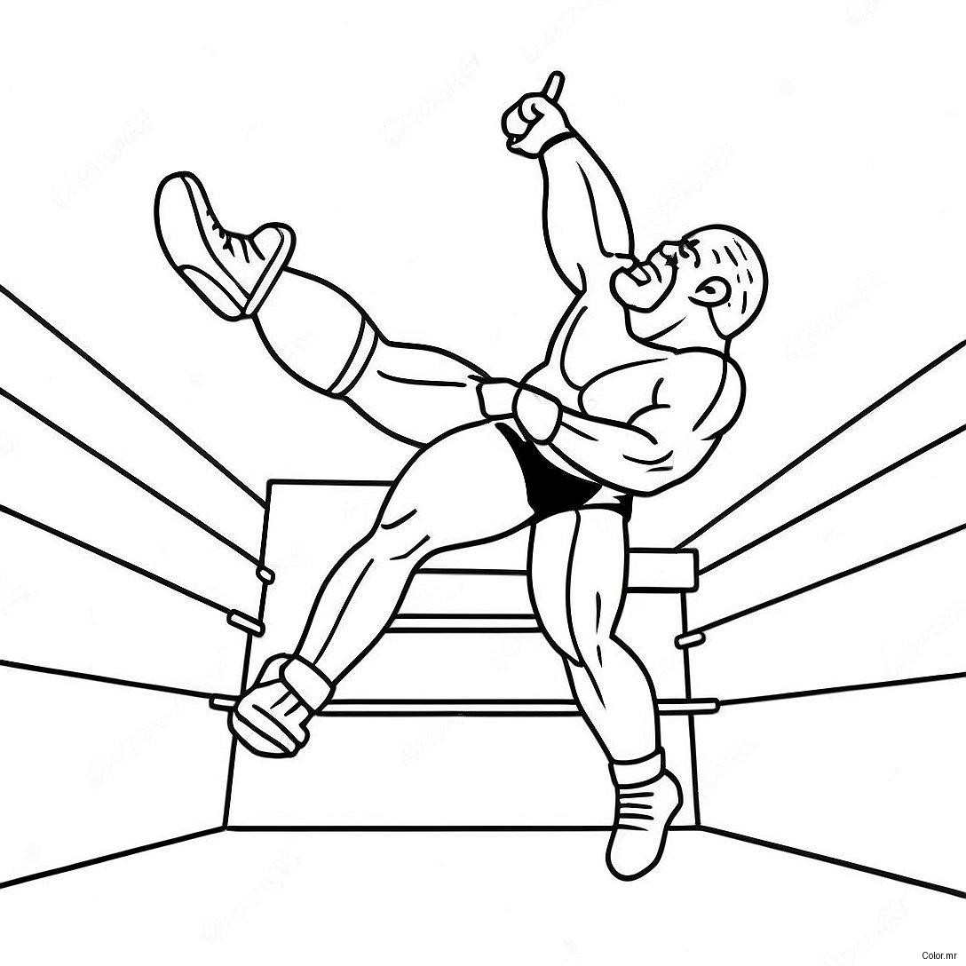 Wwe Wrestler Jumping On Opponent Coloring Page 21943 20311