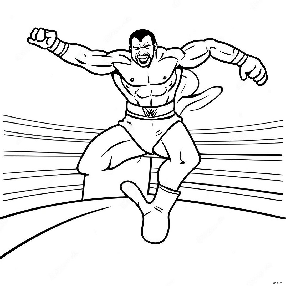 Wwe Wrestler Jumping On Opponent Coloring Page 21943 20312