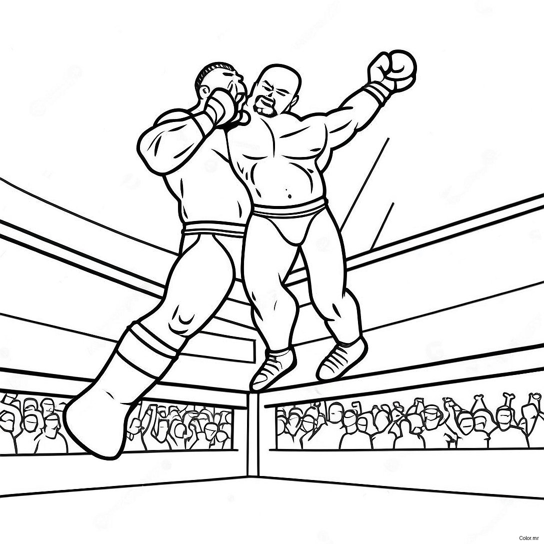 Wwe Wrestler Jumping On Opponent Coloring Page 27223 24838