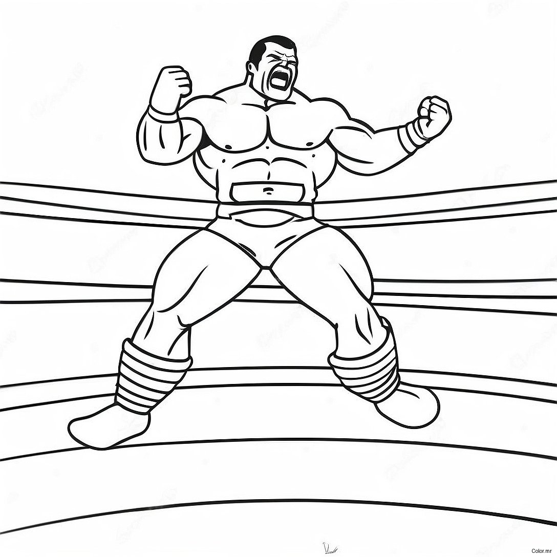 Wwe Wrestler Jumping On Opponent Coloring Page 27834 25309