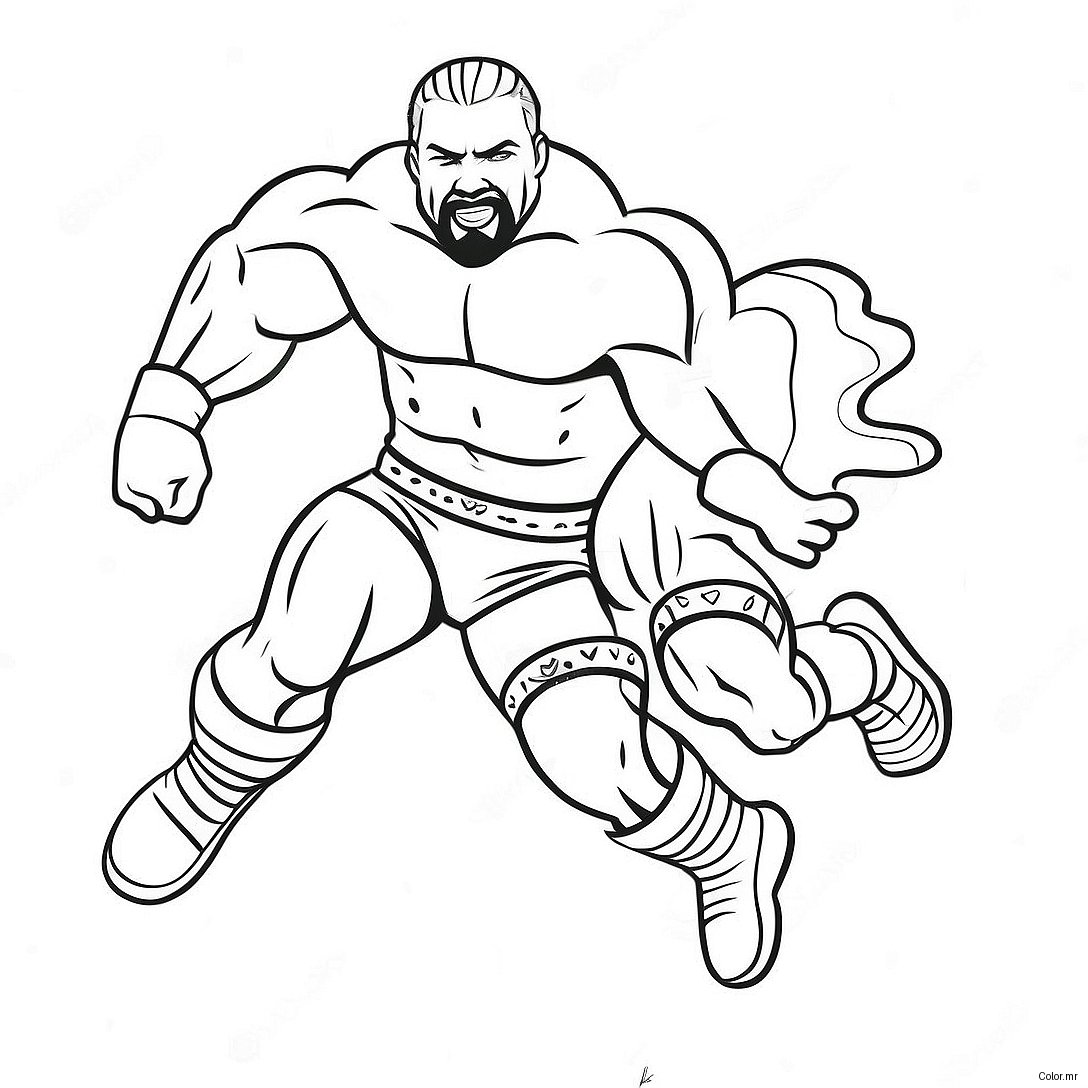 Wwe Wrestler Jumping On Opponent Coloring Page 28546 25861