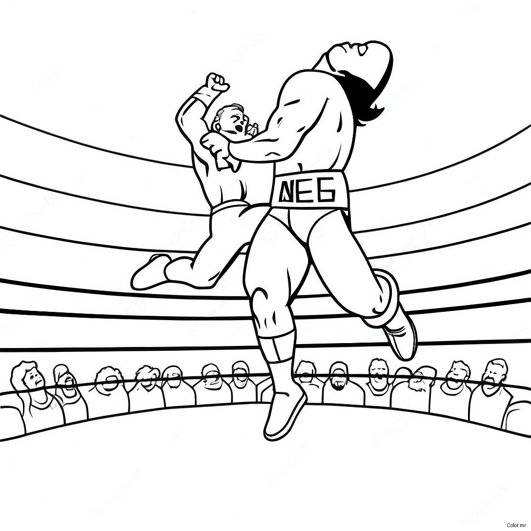 Wwe Wrestler Jumping On Opponent Coloring Page 28546 25862