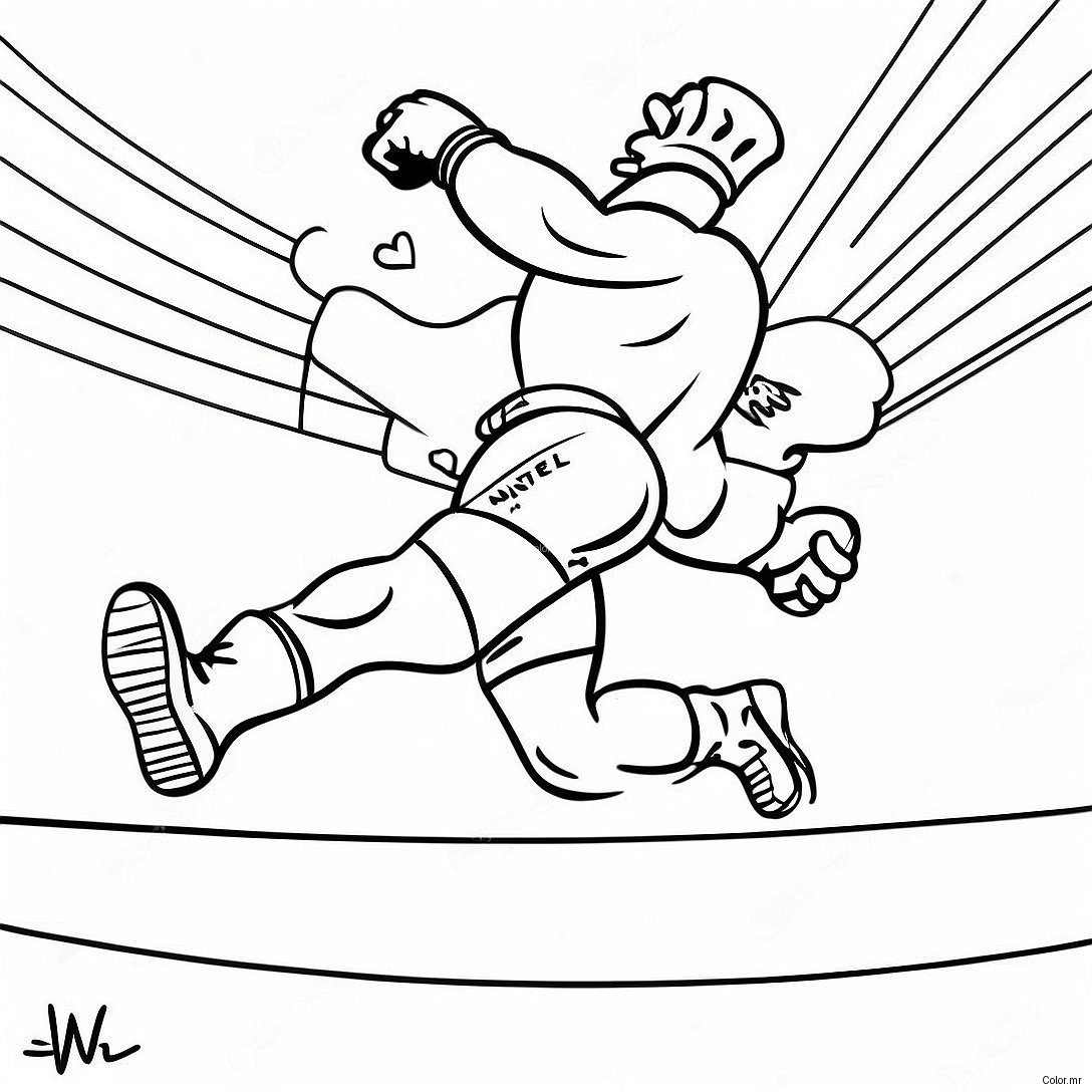 Wwe Wrestler Jumping On Opponent Coloring Page 28546 25864