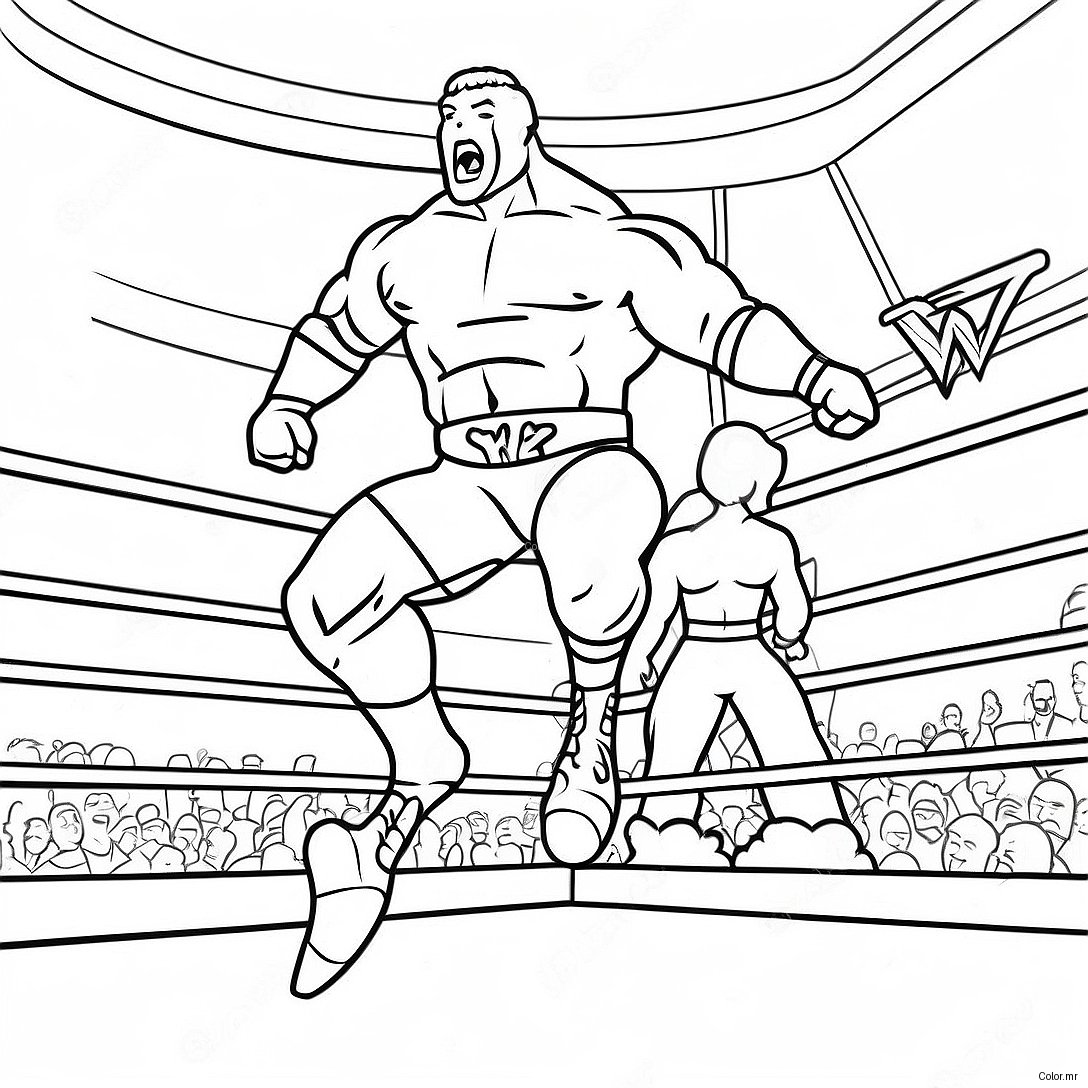 Wwe Wrestler Jumping On Opponent Coloring Page 29838 26879