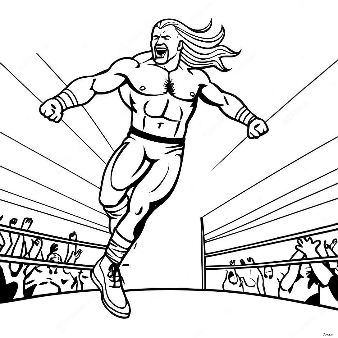 Wwe Wrestler Jumping On Opponent Coloring Page 37596 31290