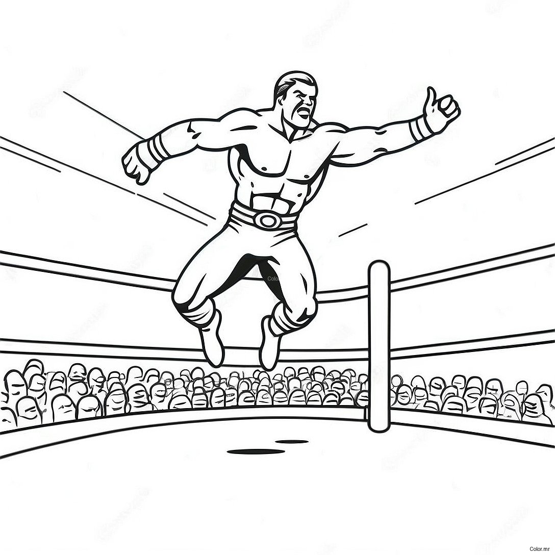 Wwe Wrestler Jumping On Opponent Coloring Page 37596 31292