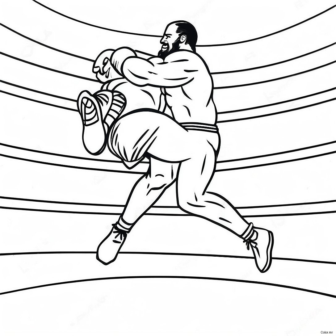 Wwe Wrestler Jumping On Opponent Coloring Page 3760 3055