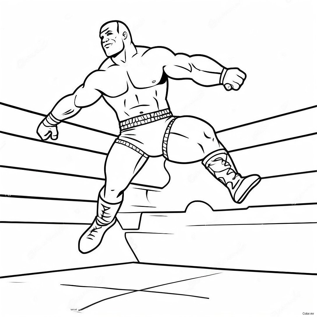 Wwe Wrestler Jumping On Opponent Coloring Page 39037 32429