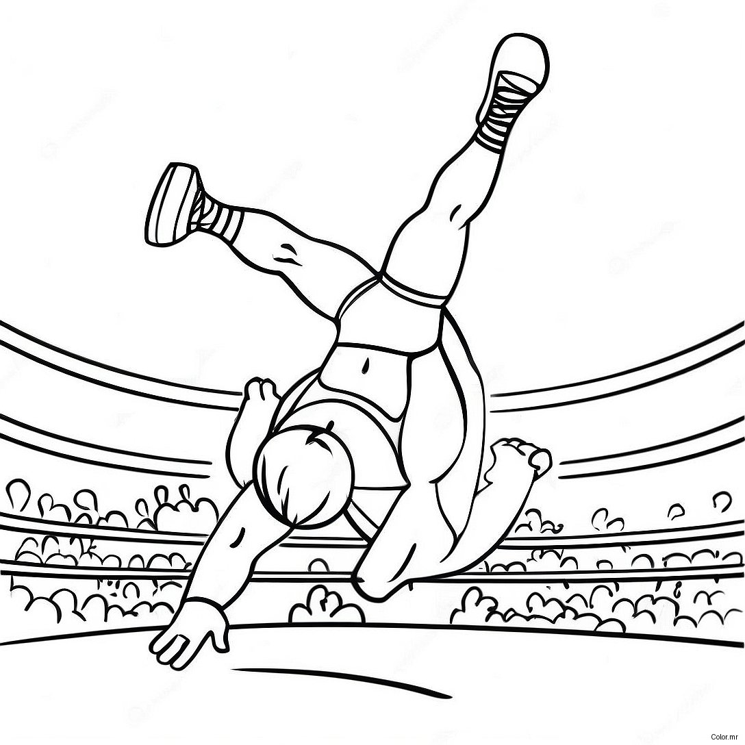 Wwe Wrestler Jumping On Opponent Coloring Page 39037 32431