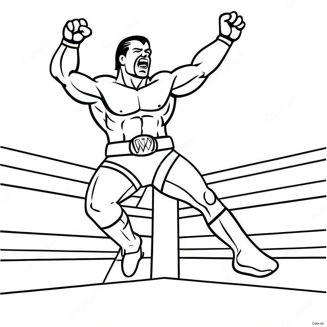 Wwe Wrestler Jumping On Opponent Coloring Page 51935 43241
