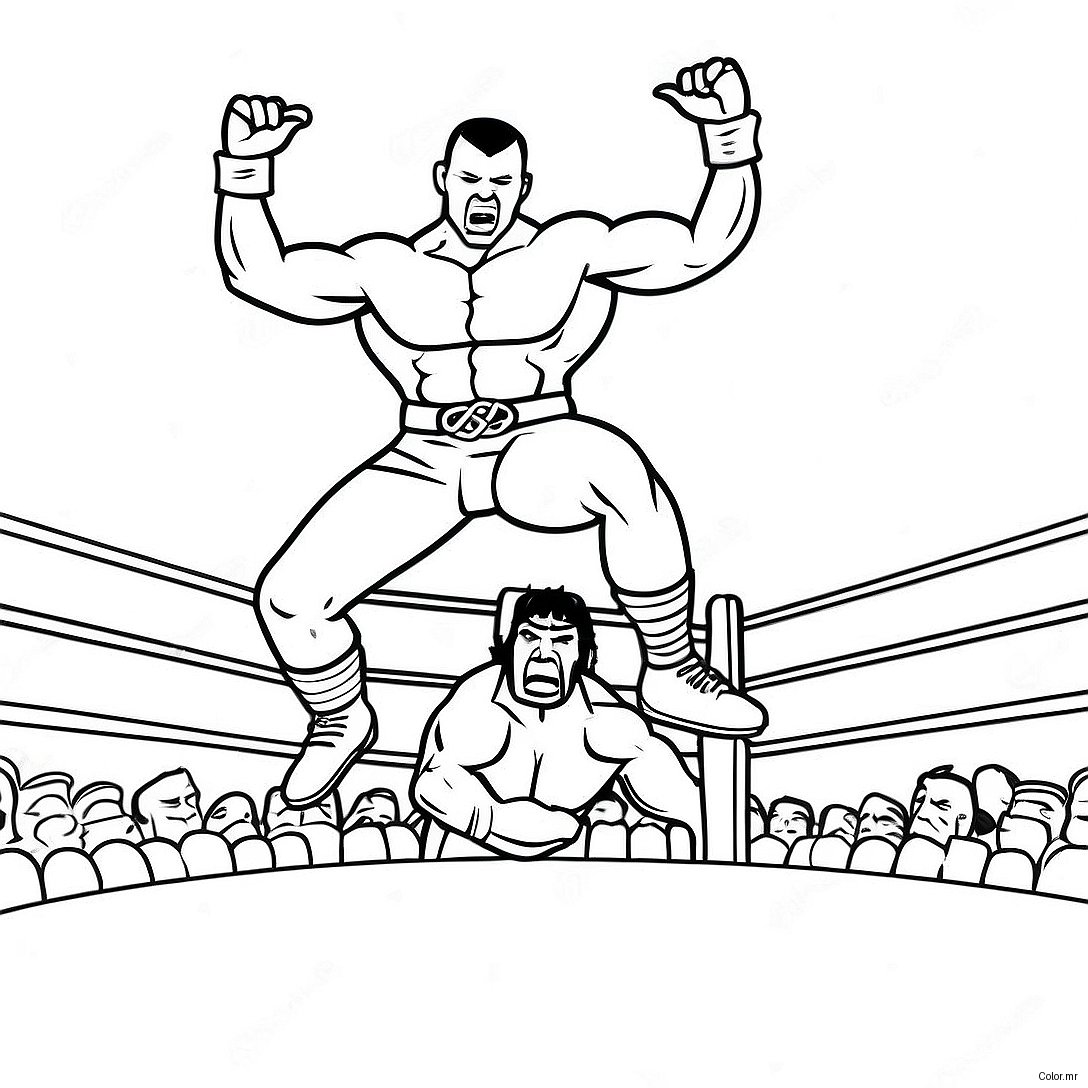 Wwe Wrestler Jumping On Opponent Coloring Page 8155 6621