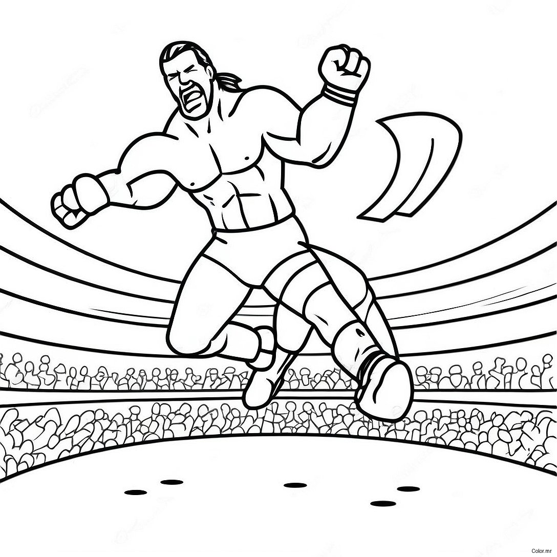 Wwe Wrestler Jumping On Opponent Coloring Page 8155 6623