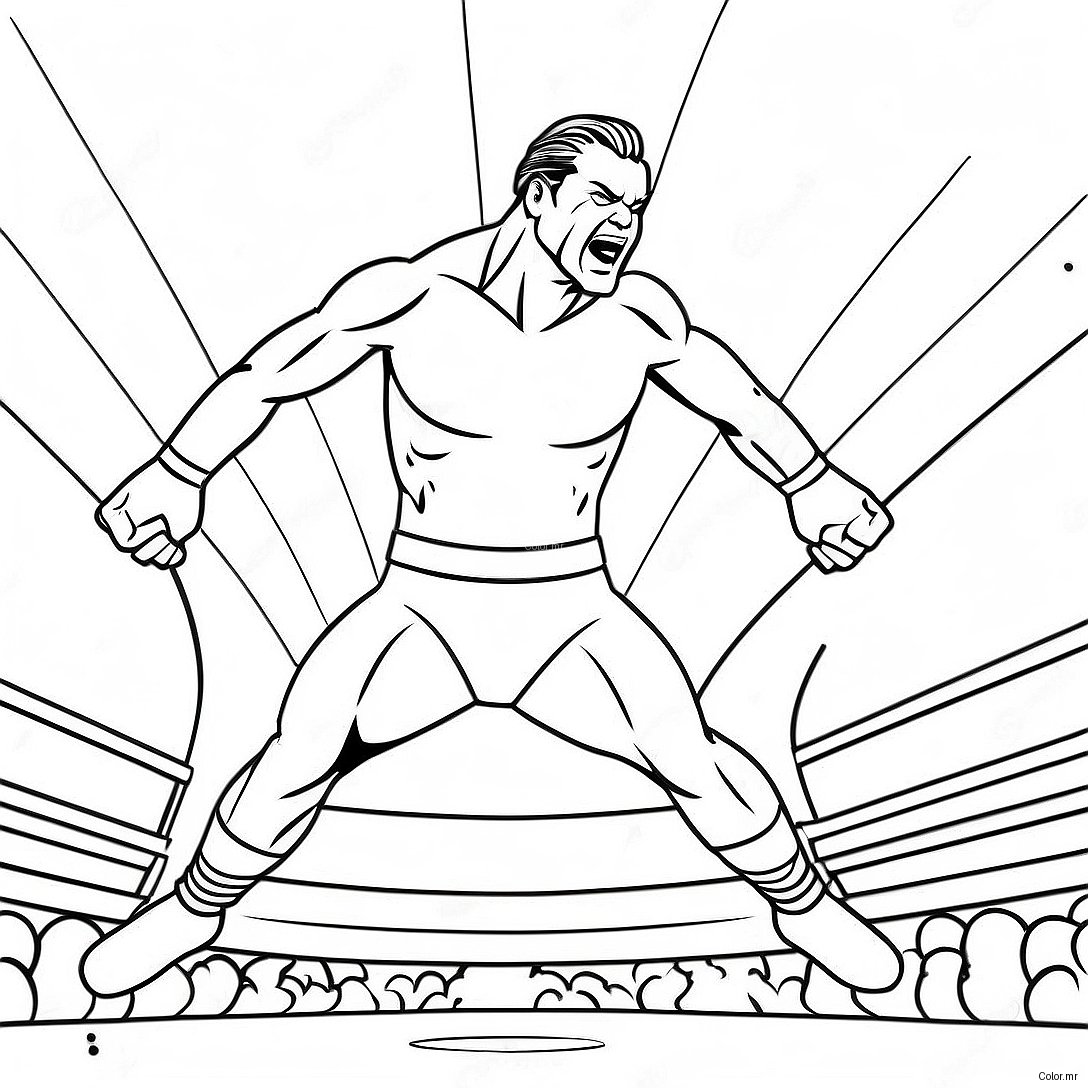 Wwe Wrestler Jumping On Opponent Coloring Page 8155 6624