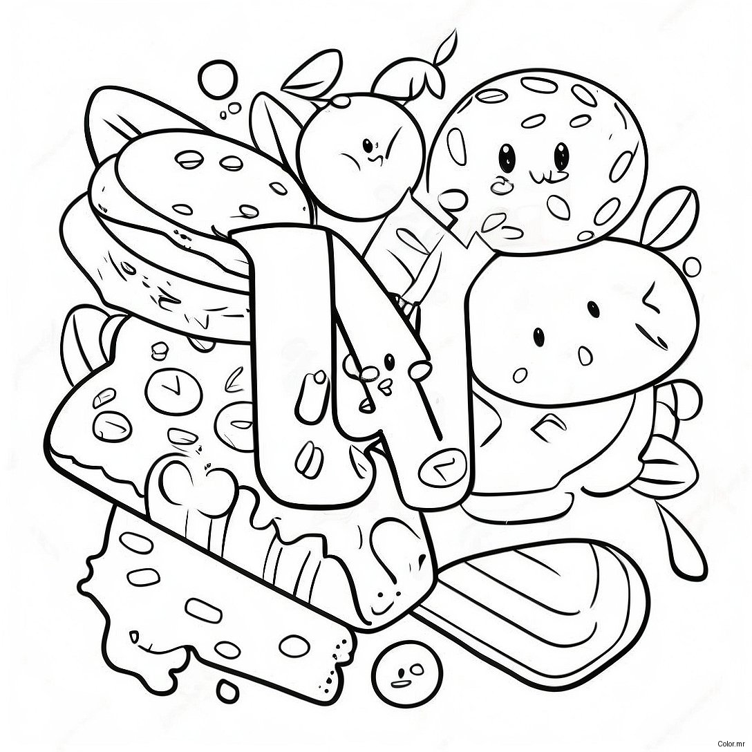 Yummy Snacks Letter Y Coloring Page 10327 8486