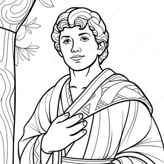 Page A Colorier De Joseph Avec Un Manteau Colore 10047-8261