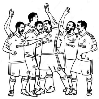 Page A Colorier Des Joueurs Du Real Madrid Celebrant 10237-8416