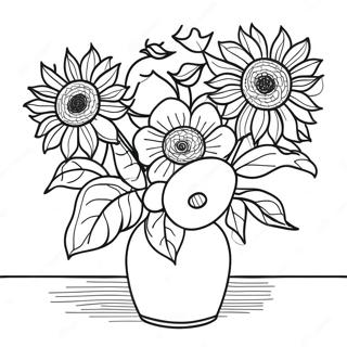 Page A Colorier Des Tournesols De Van Gogh 10247-8423