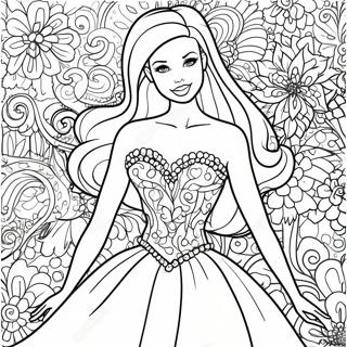 Page A Colorier De Barbie En Robe Scintillante 10257-8429