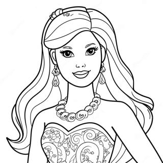 Page A Colorier De Barbie En Robe Scintillante 10257-8430