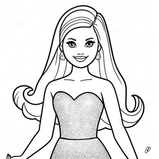 Page A Colorier De Barbie En Robe Scintillante 10257-8431