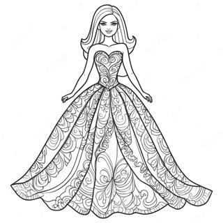 Page A Colorier De Barbie En Robe Scintillante 10257-8432