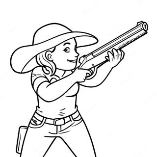 Page A Colorier De Shelly Avec Son Fusil A Pompe 1032-825