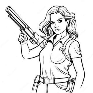 Page A Colorier De Shelly Avec Son Fusil A Pompe 1032-826