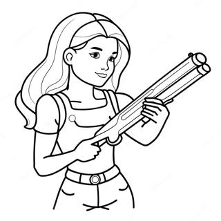 Page A Colorier De Shelly Avec Son Fusil A Pompe 1032-827