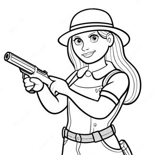 Page A Colorier De Shelly Avec Son Fusil A Pompe 1032-828