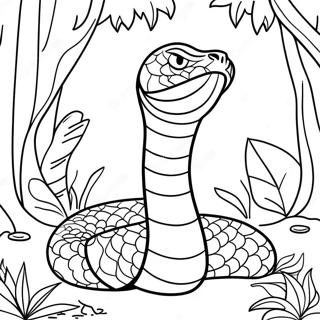 Page A Colorier Du Majestueux Roi Cobra Dans La Jungle 10337-8495