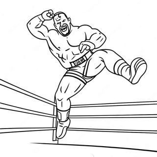 Page A Colorier De Wwe Wrestler Sautant Sur Un Adversaire 10357-8509