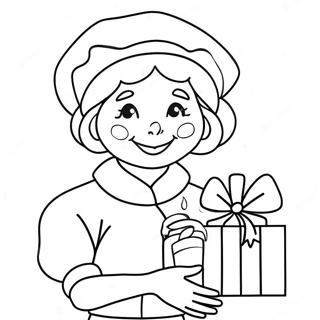 Page A Colorier De Mme Claus Joyeuse Avec Des Cadeaux 10408-8541