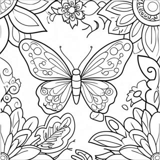 Page A Colorier De Fleur Et Papillon 10417-8546