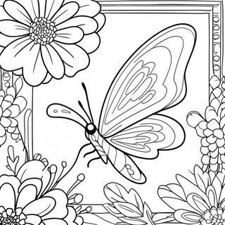 Page A Colorier De Fleur Et Papillon 10417-8547