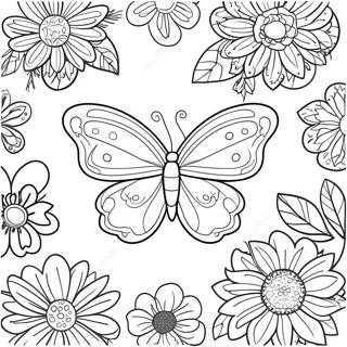 Page A Colorier De Fleur Et Papillon 10417-8548