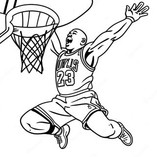 Page A Colorier De Michael Jordan En Train De Dunker 10448-8573