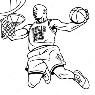 Page A Colorier De Michael Jordan En Train De Dunker 10448-8576