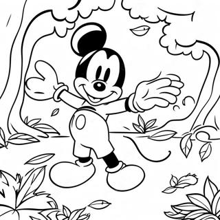 Page A Colorier De Mickey Mouse Dans Les Feuilles Dautomne 10468-8589