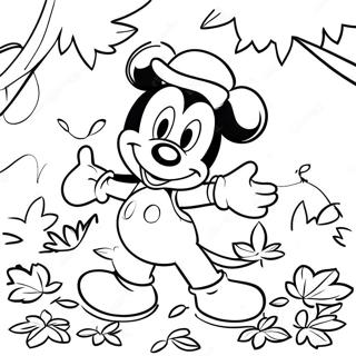 Page A Colorier De Mickey Mouse Dans Les Feuilles Dautomne 10468-8590