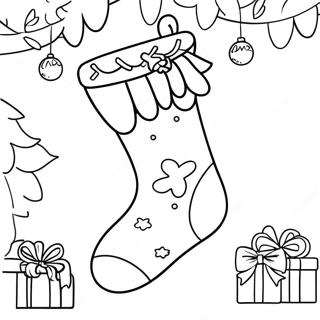 Page A Colorier De La Chaussette De Noel Festive 10508-8622