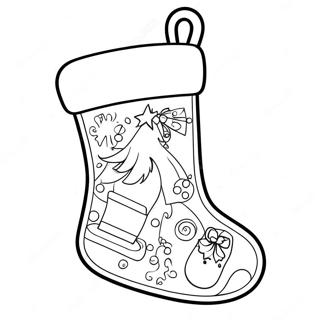 Page A Colorier De La Chaussette De Noel Festive 10508-8623