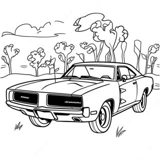 Page A Colorier De La Dodge Charger Classique 1051-838