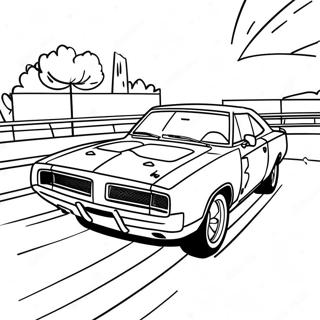 Page A Colorier De Laction De Course De La Dodge Charger 1052-843