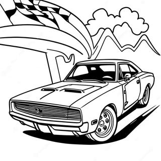 Page A Colorier De Laction De Course De La Dodge Charger 1052-844