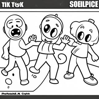 Page A Colorier De Personnages Dansants De Tik Tok 10578-8678