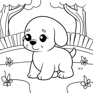 Page A Colorier De Chiot Mignon Jouant Dans Le Parc 10588-8685