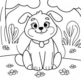 Page A Colorier De Chiot Mignon Jouant Dans Le Parc 10588-8687