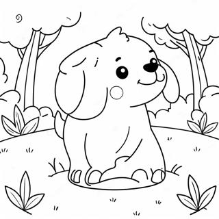 Page A Colorier De Chiot Mignon Jouant Dans Le Parc 10588-8688