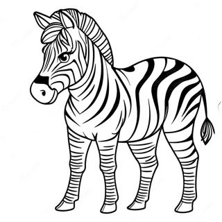 Zebre Avec Des Rayures Colorees Page A Colorier 10618-8711