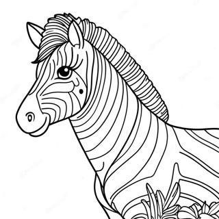 Zebre Avec Des Rayures Colorees Page A Colorier 10618-8712